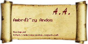Ambrózy Andos névjegykártya